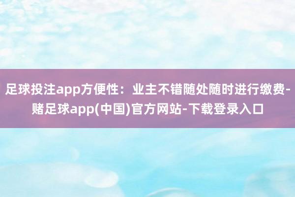 足球投注app方便性：业主不错随处随时进行缴费-赌足球app(中国)官方网站-下载登录入口