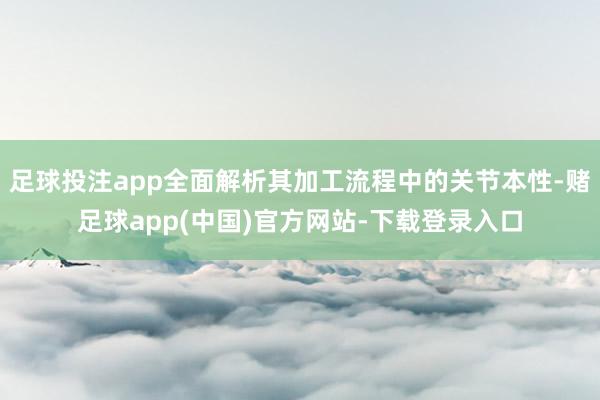 足球投注app全面解析其加工流程中的关节本性-赌足球app(中国)官方网站-下载登录入口