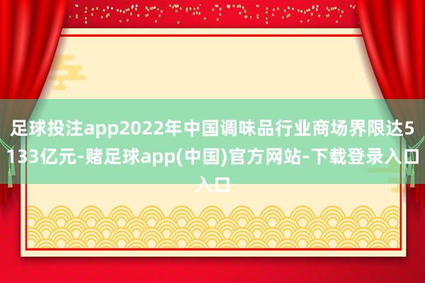 足球投注app2022年中国调味品行业商场界限达5133亿元-赌足球app(中国)官方网站-下载登录入口