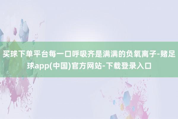 买球下单平台每一口呼吸齐是满满的负氧离子-赌足球app(中国)官方网站-下载登录入口