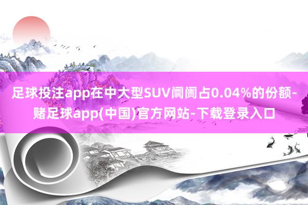 足球投注app在中大型SUV阛阓占0.04%的份额-赌足球app(中国)官方网站-下载登录入口