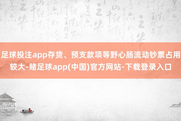 足球投注app存货、预支款项等野心肠流动钞票占用较大-赌足球app(中国)官方网站-下载登录入口