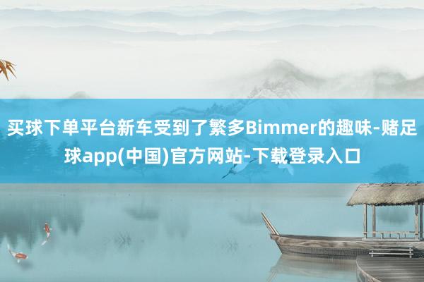 买球下单平台新车受到了繁多Bimmer的趣味-赌足球app(中国)官方网站-下载登录入口