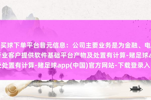 买球下单平台普元信息：公司主要业务是为金融、电信、动力、制造等各行业客户提供软件基础平台产物及处置有计算-赌足球app(中国)官方网站-下载登录入口