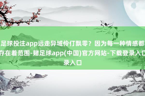 足球投注app远走异域伶仃飘零？因为每一种情感都存在着范围-赌足球app(中国)官方网站-下载登录入口