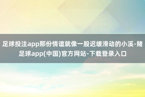 足球投注app那份情谊就像一股迟缓滑动的小溪-赌足球app(中国)官方网站-下载登录入口