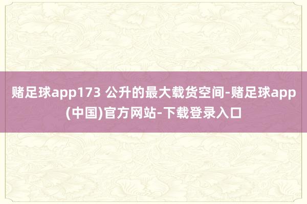 赌足球app173 公升的最大载货空间-赌足球app(中国)官方网站-下载登录入口