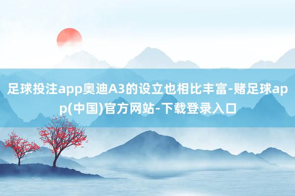 足球投注app奥迪A3的设立也相比丰富-赌足球app(中国)官方网站-下载登录入口