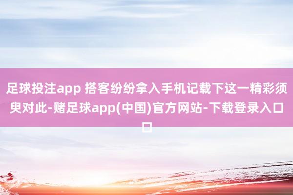 足球投注app 搭客纷纷拿入手机记载下这一精彩须臾对此-赌足球app(中国)官方网站-下载登录入口